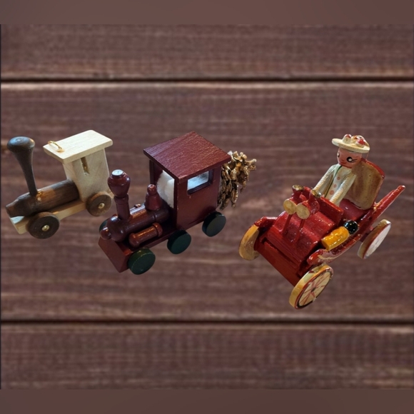 VINTAGE WOODEN CHRISTMAS ORNAMENT LOT ~   KURT ALDER 1950'S - Picture 4 of 6